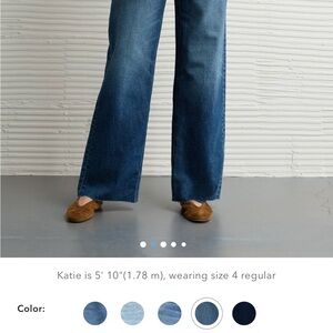 American Eagle Outfitters High-rise Wide-Leg Jeans in Dark Blue Wash